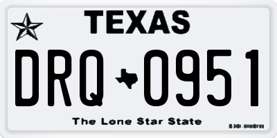 TX license plate DRQ0951