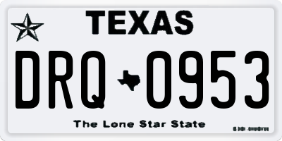 TX license plate DRQ0953