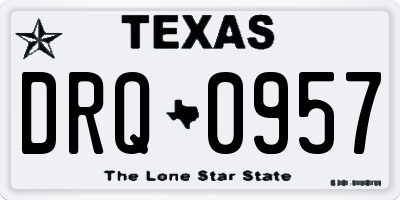 TX license plate DRQ0957
