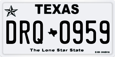 TX license plate DRQ0959