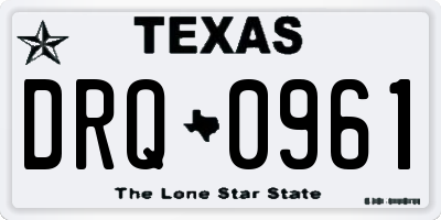 TX license plate DRQ0961
