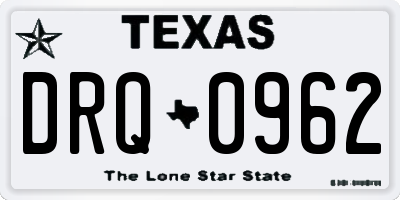 TX license plate DRQ0962