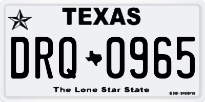TX license plate DRQ0965
