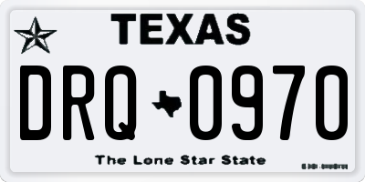 TX license plate DRQ0970