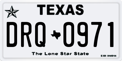 TX license plate DRQ0971