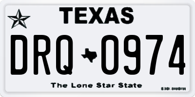 TX license plate DRQ0974