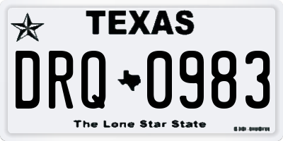 TX license plate DRQ0983