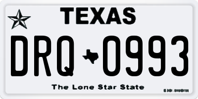 TX license plate DRQ0993