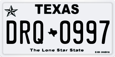 TX license plate DRQ0997