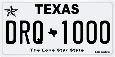 TX license plate DRQ1000