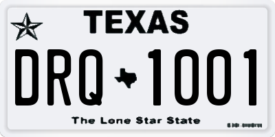 TX license plate DRQ1001