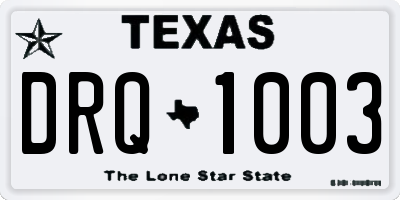 TX license plate DRQ1003