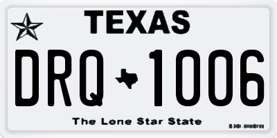 TX license plate DRQ1006