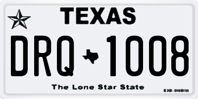 TX license plate DRQ1008