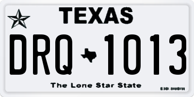 TX license plate DRQ1013