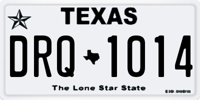 TX license plate DRQ1014