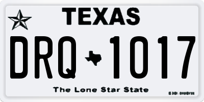 TX license plate DRQ1017