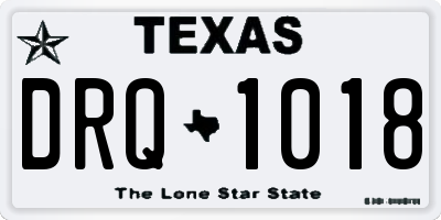 TX license plate DRQ1018