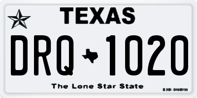 TX license plate DRQ1020