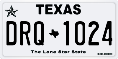 TX license plate DRQ1024