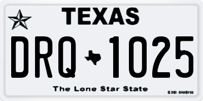 TX license plate DRQ1025