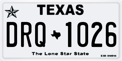 TX license plate DRQ1026