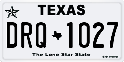 TX license plate DRQ1027