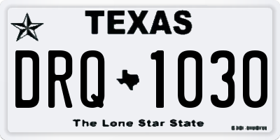 TX license plate DRQ1030
