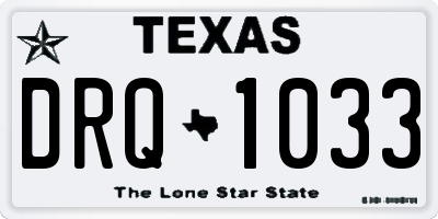 TX license plate DRQ1033