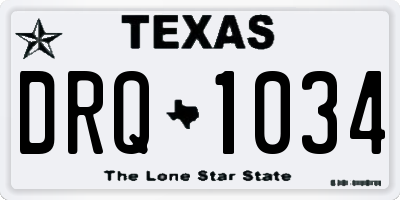 TX license plate DRQ1034