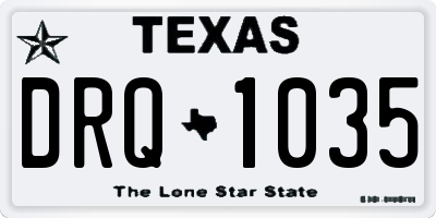TX license plate DRQ1035