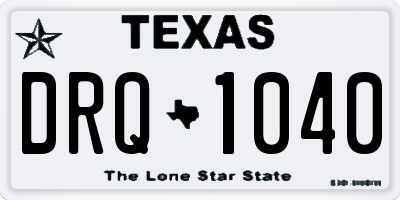 TX license plate DRQ1040