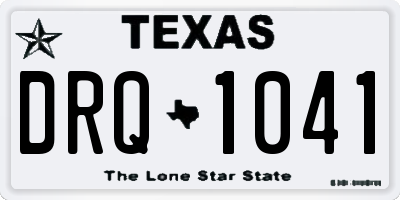 TX license plate DRQ1041