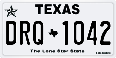 TX license plate DRQ1042