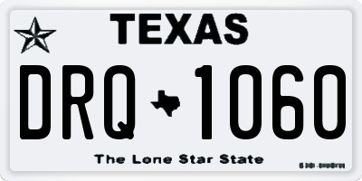 TX license plate DRQ1060