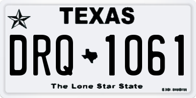 TX license plate DRQ1061