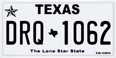 TX license plate DRQ1062