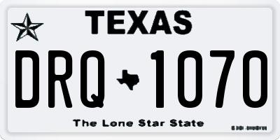 TX license plate DRQ1070