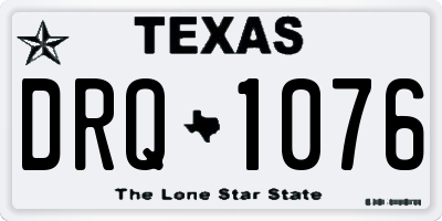 TX license plate DRQ1076