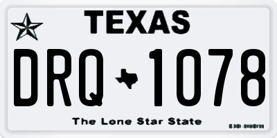 TX license plate DRQ1078