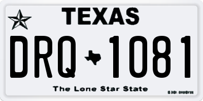 TX license plate DRQ1081