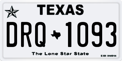 TX license plate DRQ1093