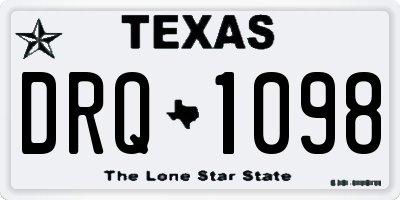 TX license plate DRQ1098