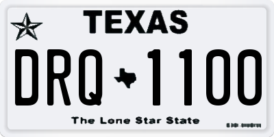 TX license plate DRQ1100