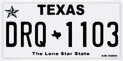 TX license plate DRQ1103