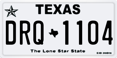 TX license plate DRQ1104