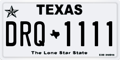 TX license plate DRQ1111
