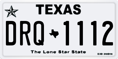 TX license plate DRQ1112