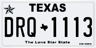 TX license plate DRQ1113