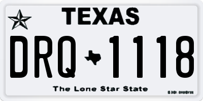 TX license plate DRQ1118